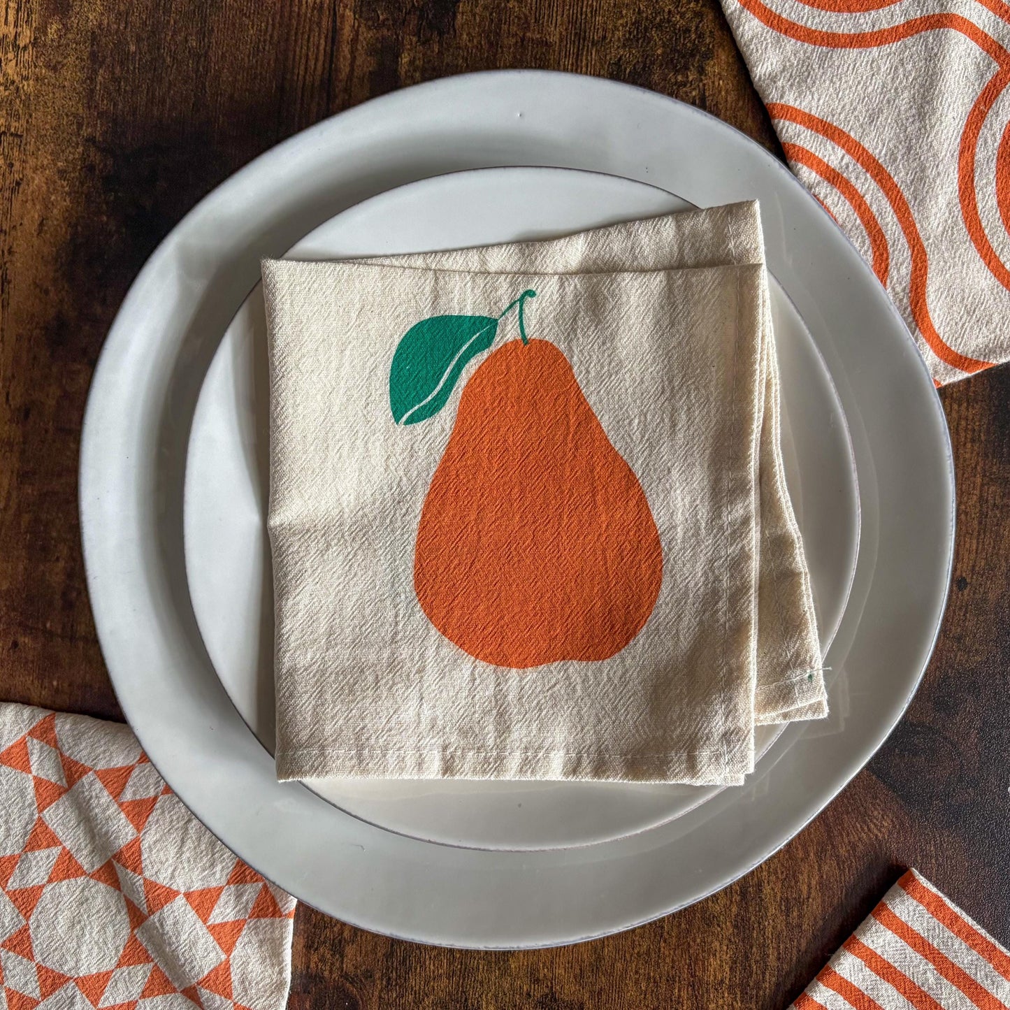 Pear Print Cloth Napkins – Set of 4