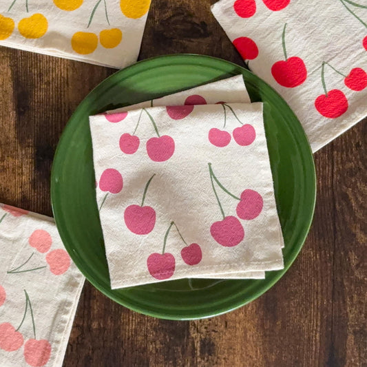 Cherry Print Cloth Napkins – Set of 4