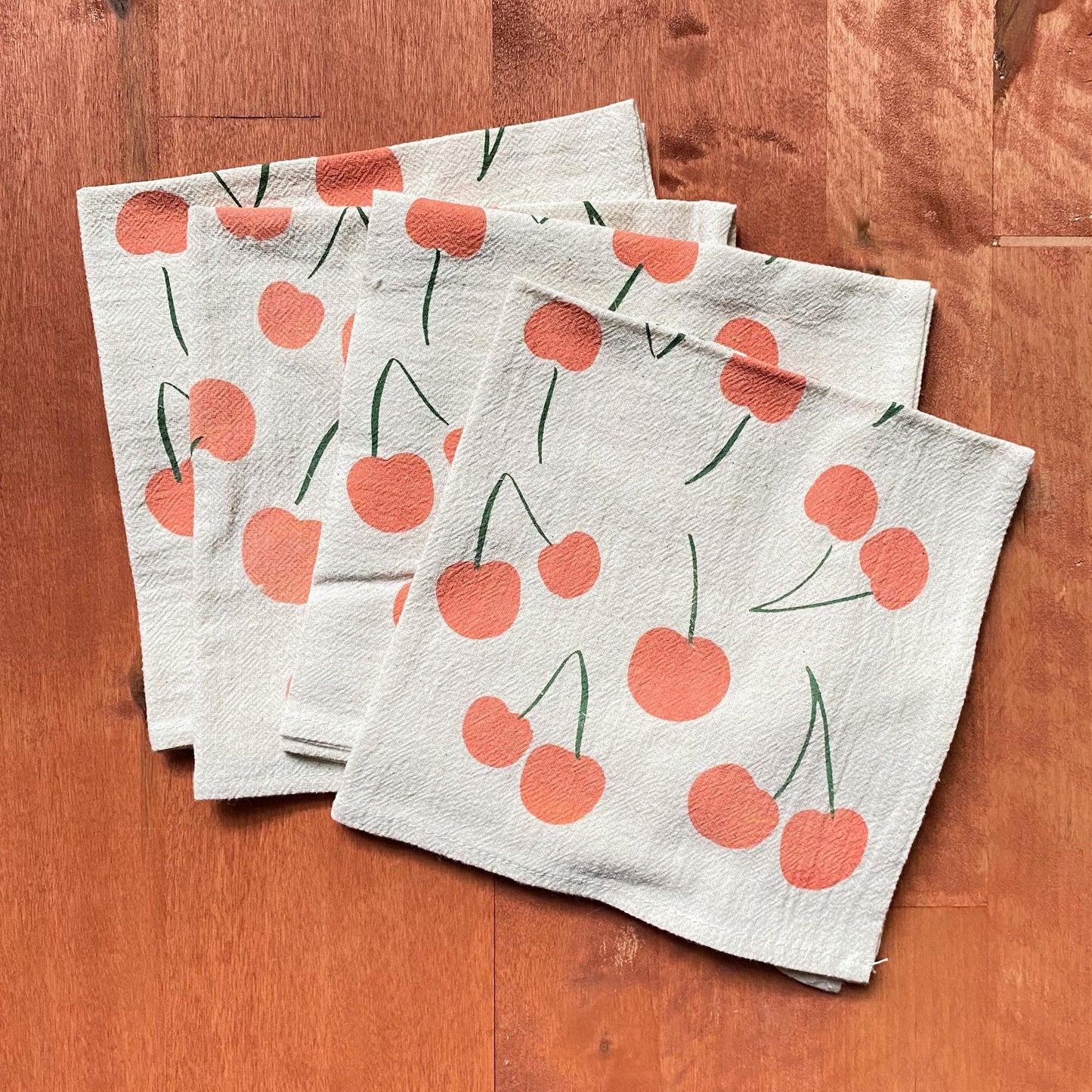 Cherry Print Cloth Napkins – Set of 4
