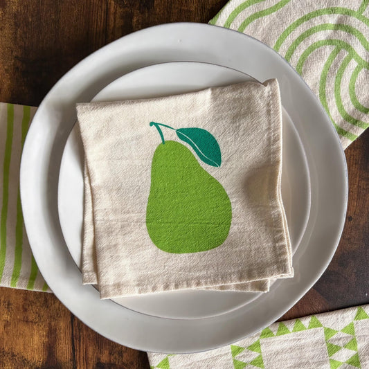 Pear Print Cloth Napkins – Set of 4