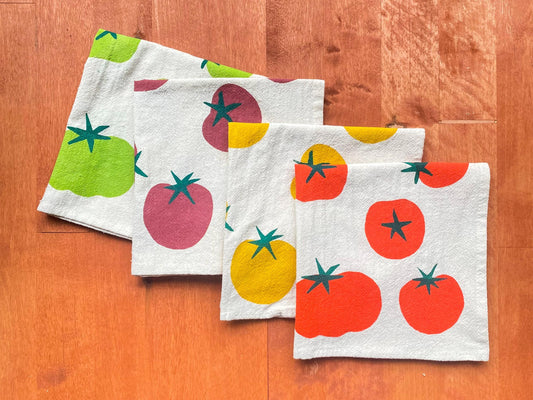 Tomato Print Cloth Napkins — Set of 4