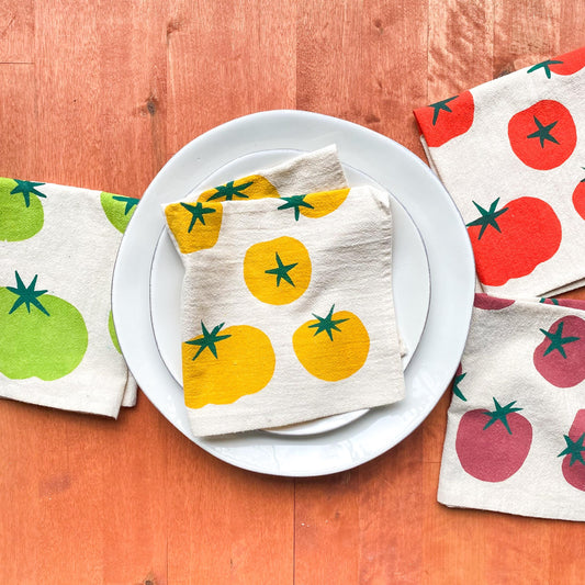 Tomato Print Cloth Napkins — Set of 4