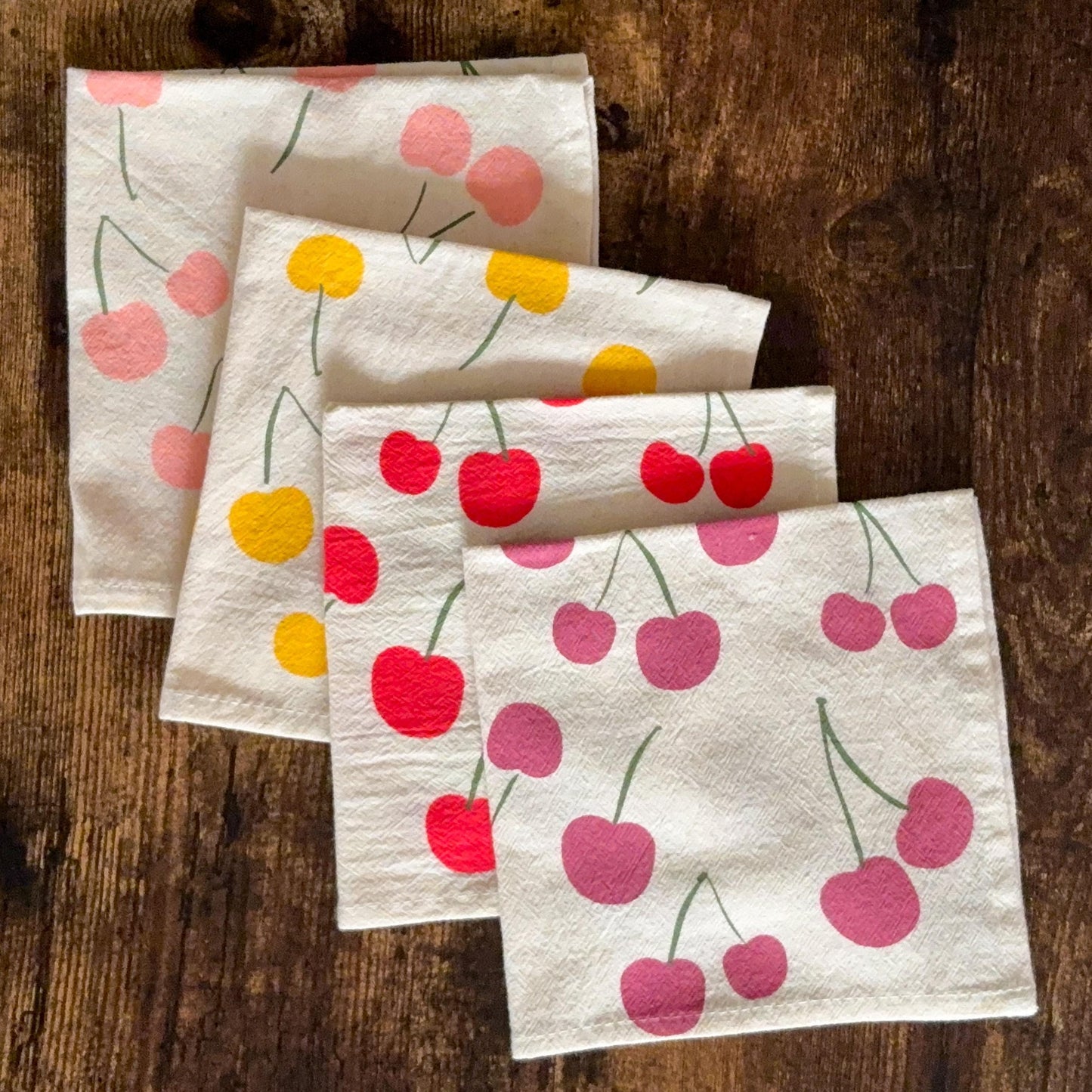 Cherry Print Cloth Napkins – Set of 4