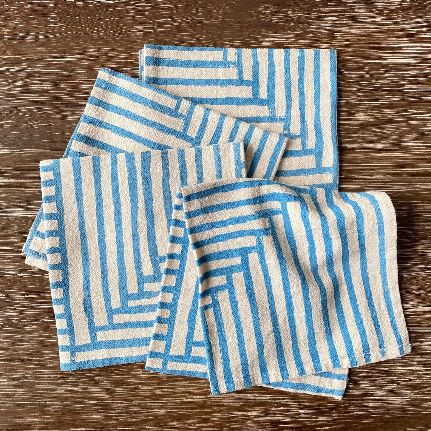 Golden Hour Painterly Stripe Cloth Napkins – Set of 4