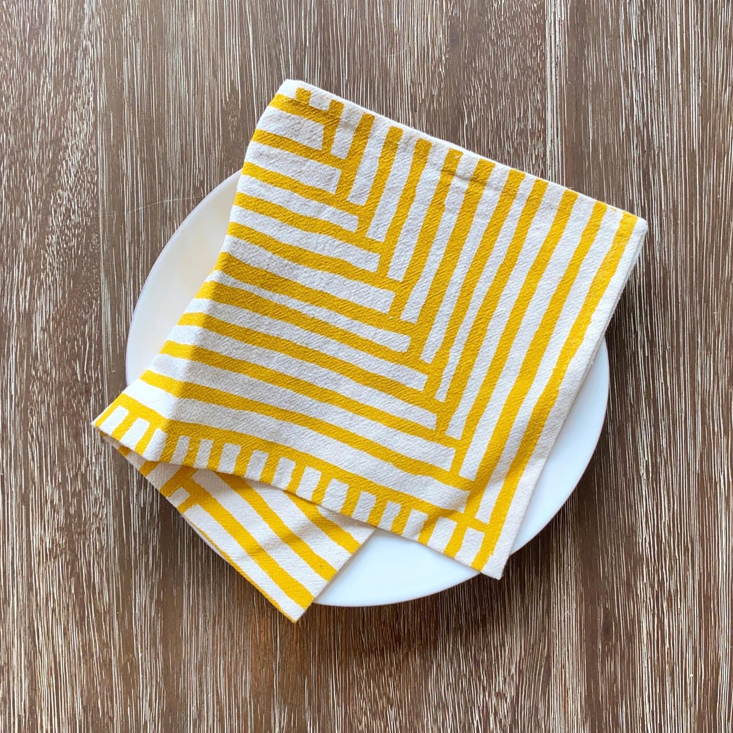 Golden Hour Painterly Stripe Cloth Napkins – Set of 4