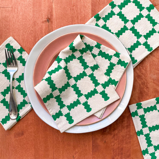 Party Plaid Cloth Napkins – Set of 4