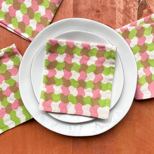 Ric Rac Plaid Cloth Napkins – Set of 4