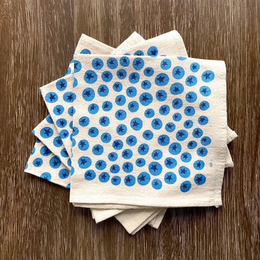 Blueberry Print Cloth Napkins – Set of 4