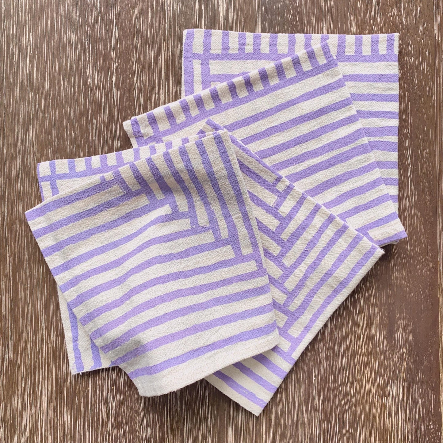 Golden Hour Painterly Stripe Cloth Napkins – Set of 4