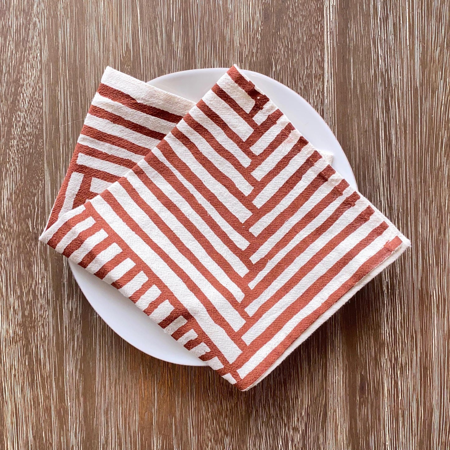 Golden Hour Painterly Stripe Cloth Napkins – Set of 4