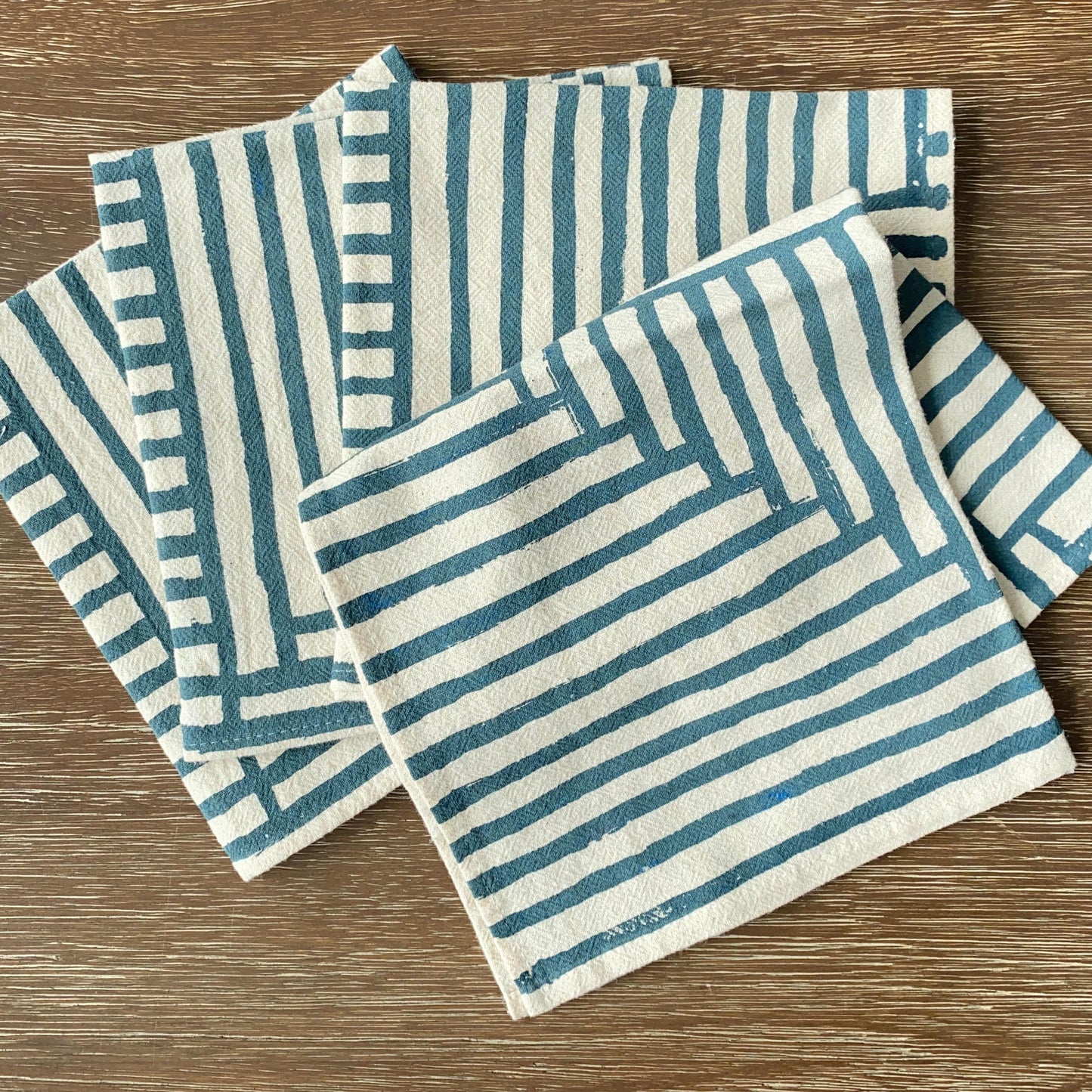 Golden Hour Painterly Stripe Cloth Napkins – Set of 4