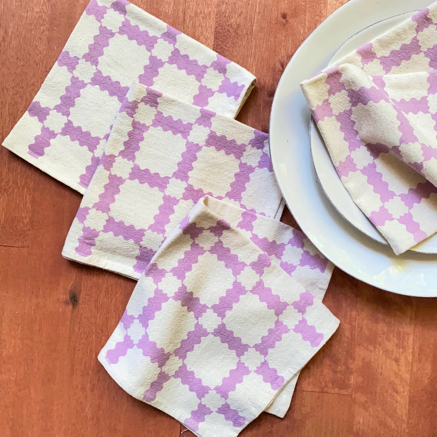 Party Plaid Cloth Napkins – Set of 4