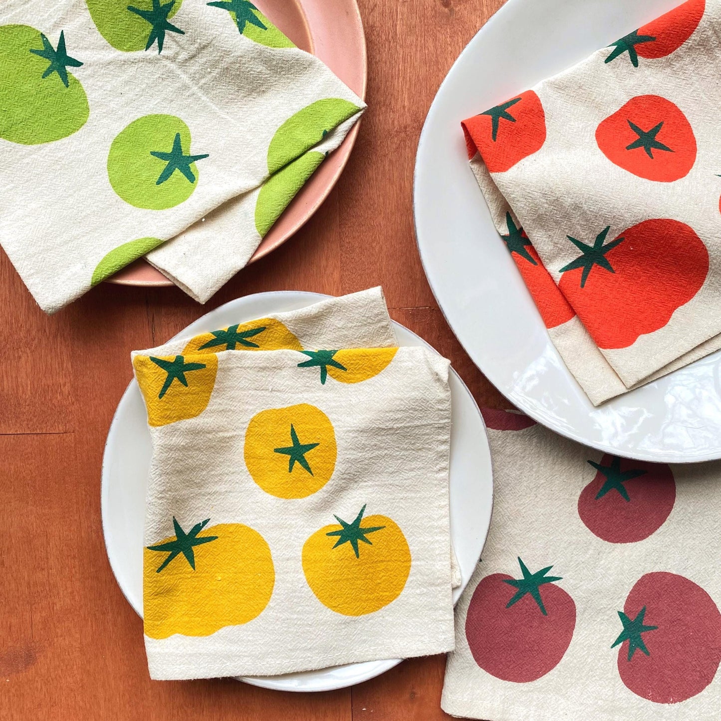 Tomato Print Cloth Napkins — Set of 4