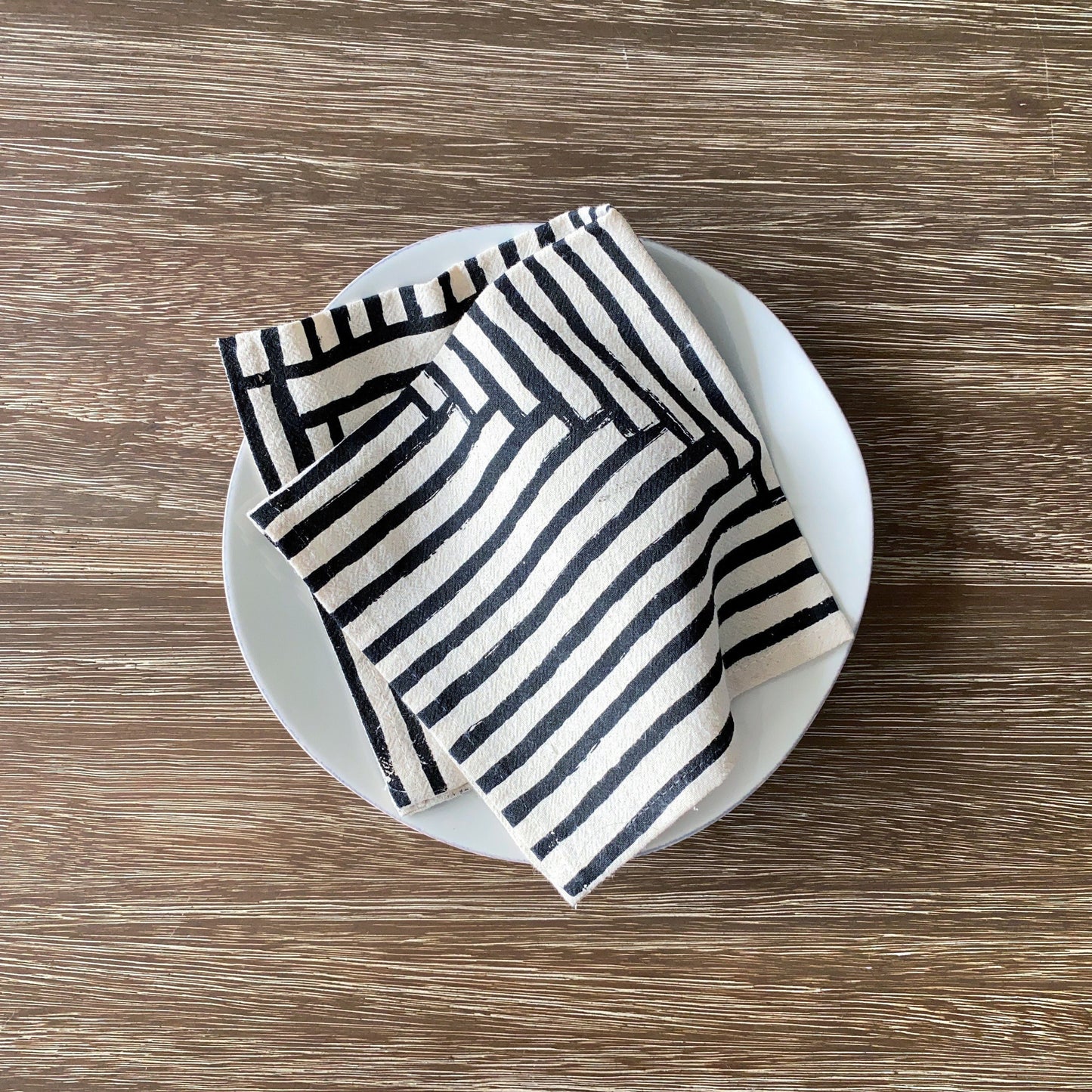 Golden Hour Painterly Stripe Cloth Napkins – Set of 4